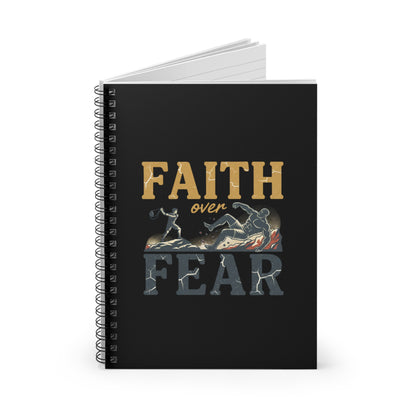 Faith Over Fear Spiral Notebook — Inspirational Christian Journal, Ruled Lined
