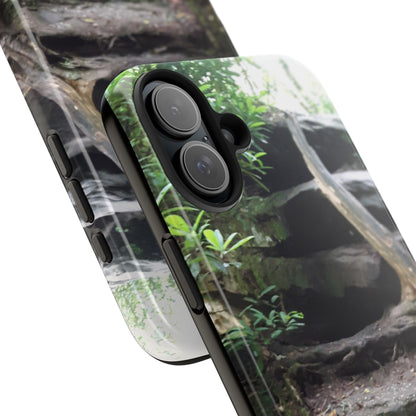 Forest Trail Tough Phone Case — Rugged Nature Phone Cover with Rock Steps Design