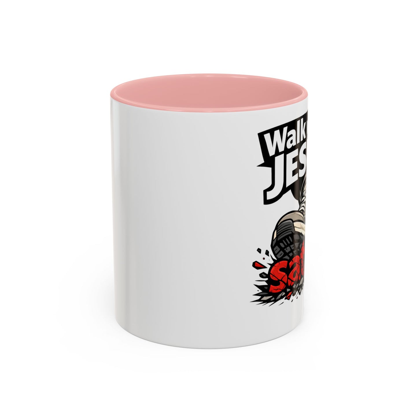 Walk with Jesus Coffee Mug — 'Walk with Jesus, Satan' Inspirational Christian Accent Mug