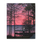 Lake Dock Sunset Matte Canvas Print