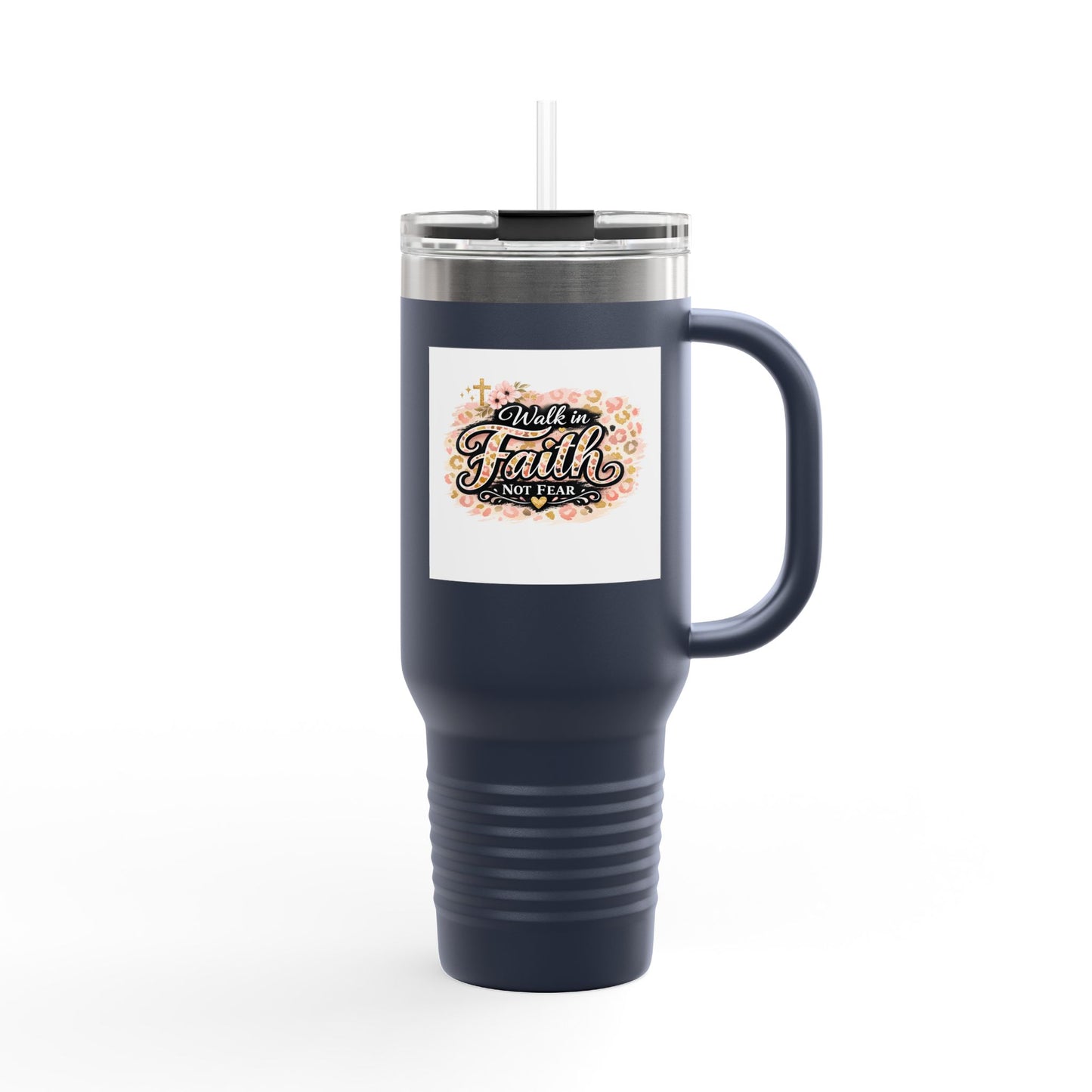 40oz Insulated Travel Mug — Faith Floral Design (Built on Faith)