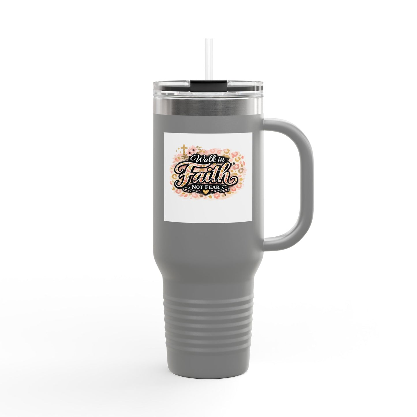 40oz Insulated Travel Mug — Faith Floral Design (Built on Faith)
