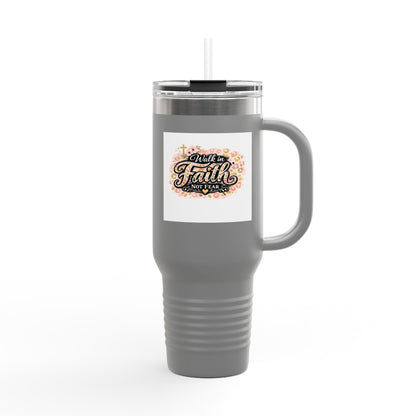 40oz Insulated Travel Mug — Faith Floral Design (Built on Faith)