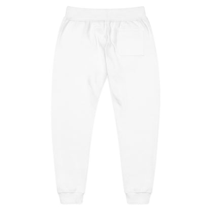 Embroidered Cozy Fleece Sweatpants — Minimal White Joggers