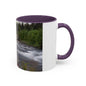Mountain River Accent Coffee Mug — Scenic Cabin Stream Nature Gift
