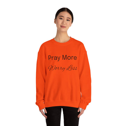 Pray More Light Colors Unisex Heavy Blend™ Crewneck Sweatshirt