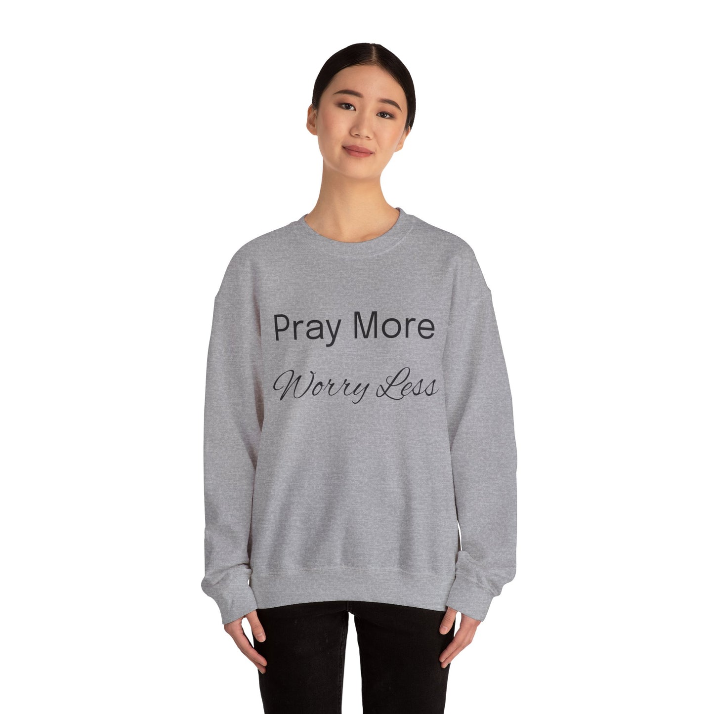 Pray More Light Colors Unisex Heavy Blend™ Crewneck Sweatshirt