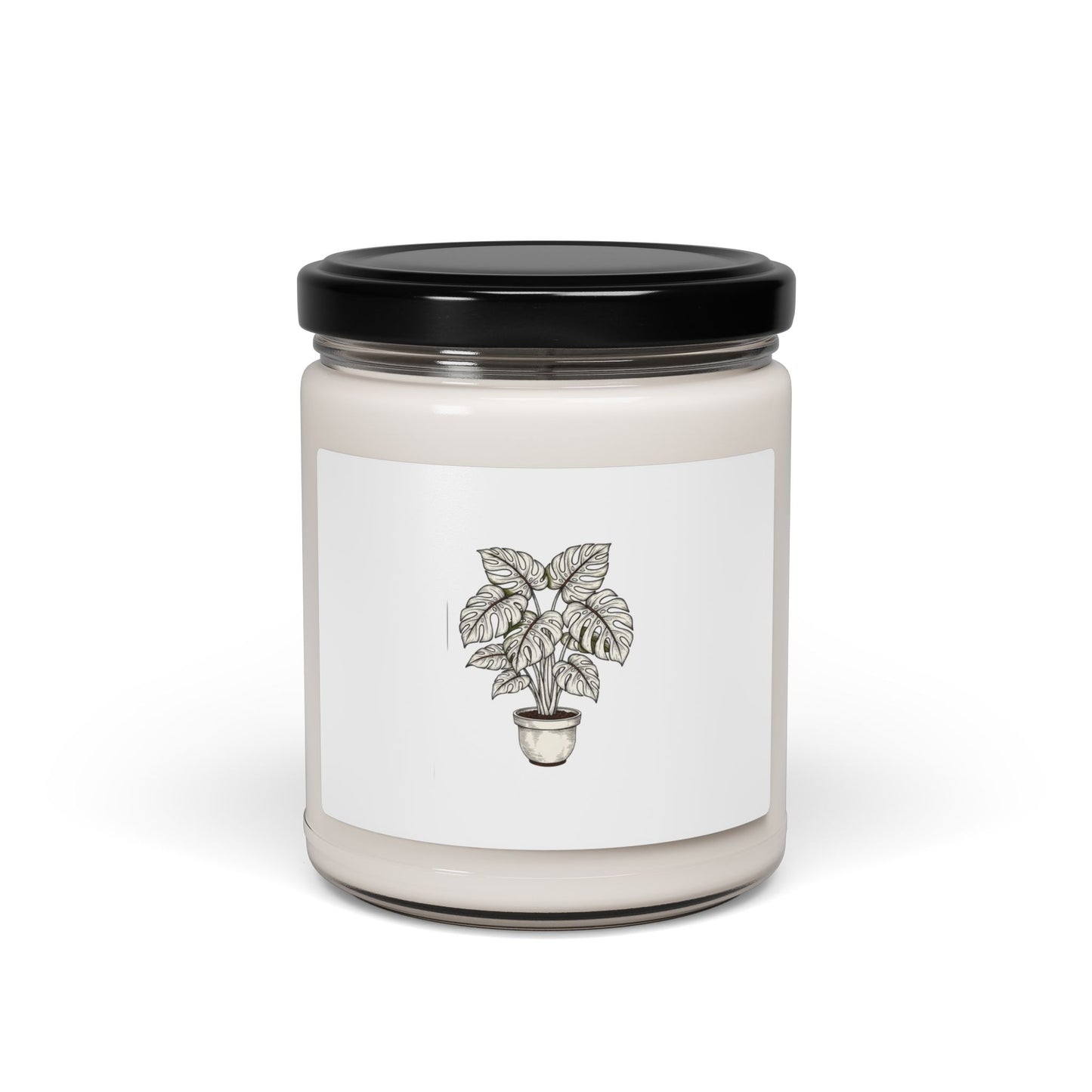 Fine Line Potted Plant Candle, Moody Botanical Art | Herbarium Style Soy