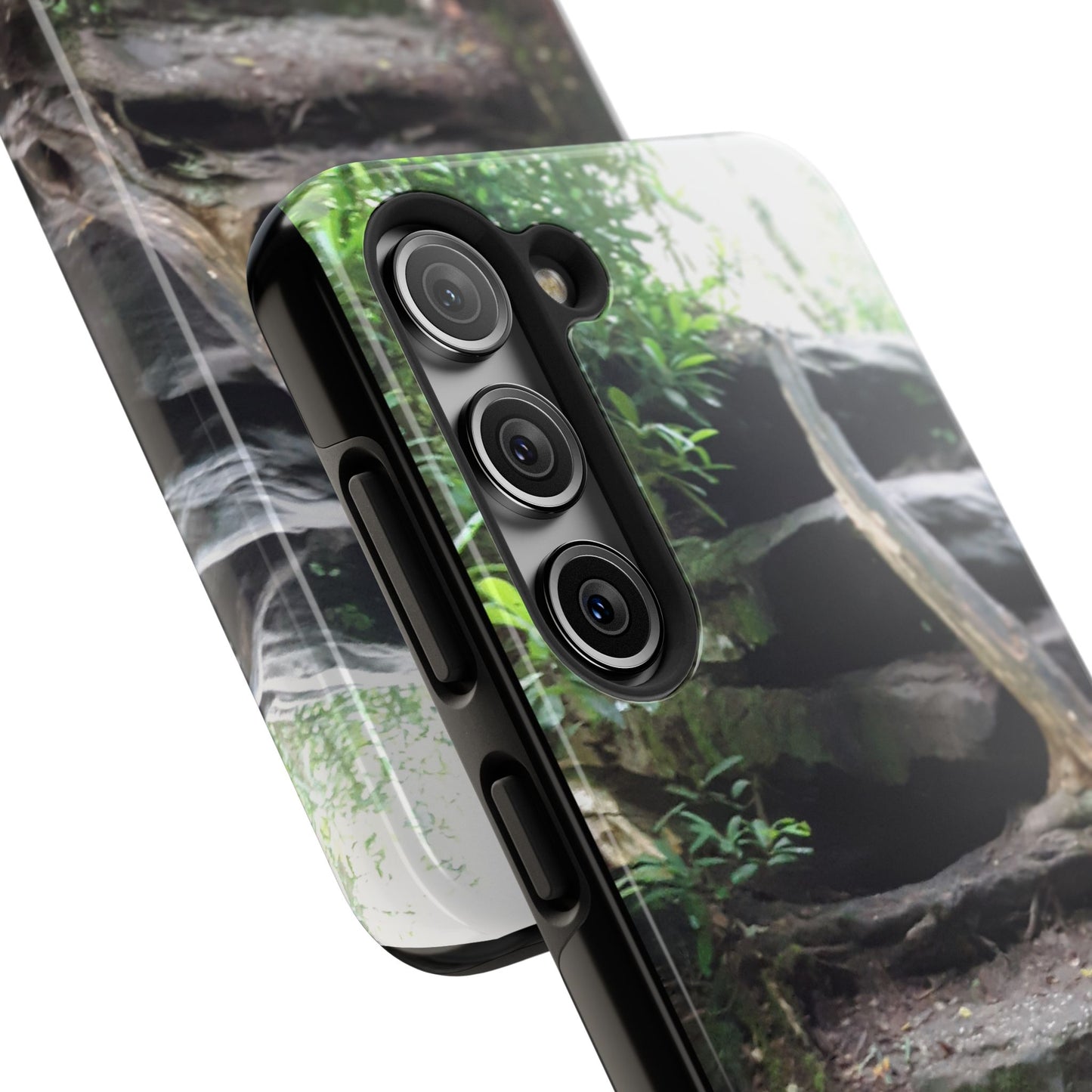 Forest Trail Tough Phone Case — Rugged Nature Phone Cover with Rock Steps Design