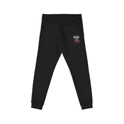 Embroidered Cozy Fleece Sweatpants — Minimal White Joggers
