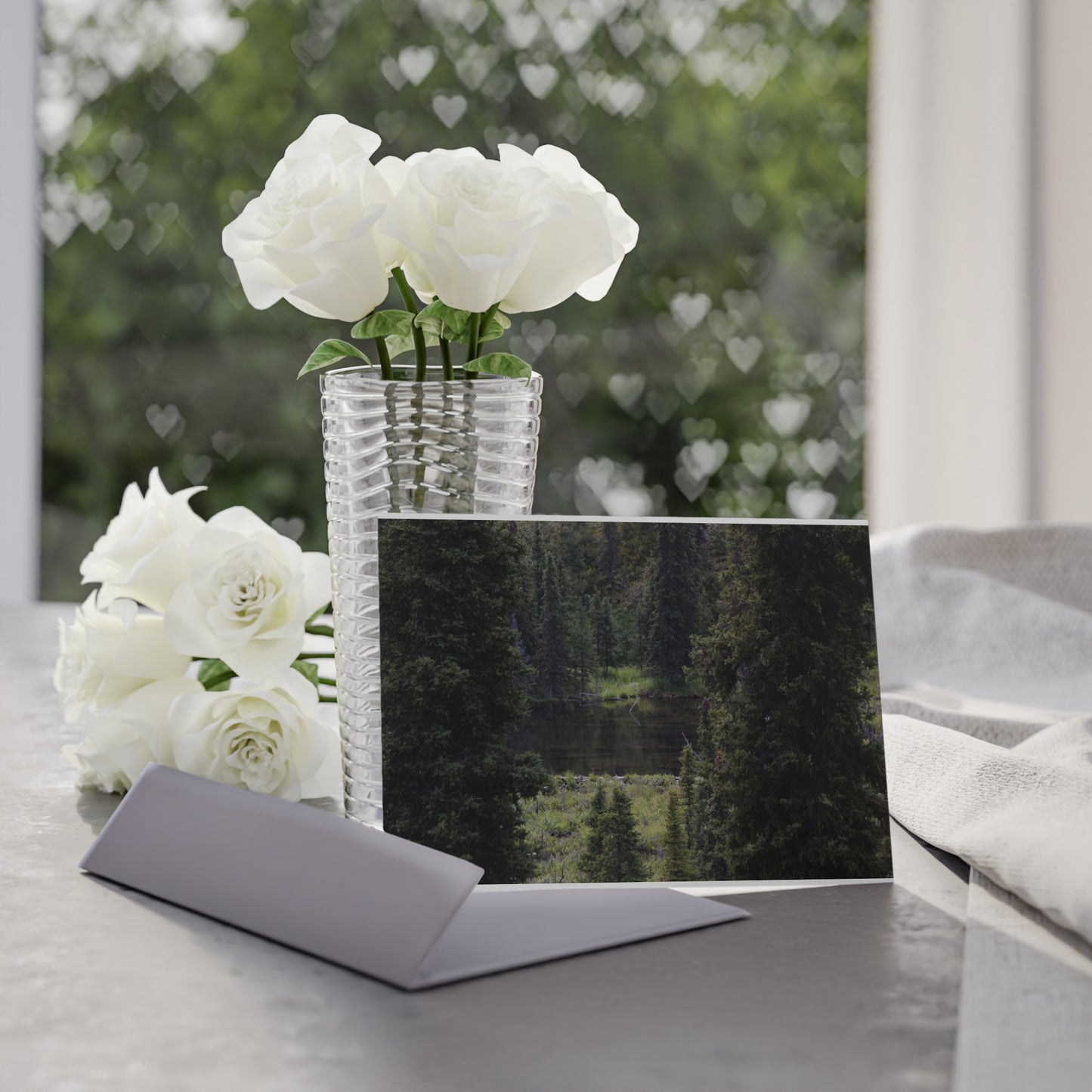 Scenic Forest Lake Holiday Card — Nature Christmas Card (One-Sided)