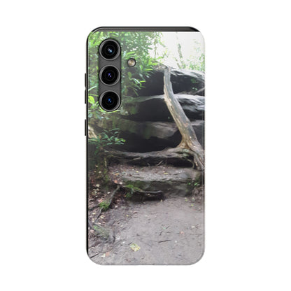 Forest Trail Tough Phone Case — Rugged Nature Phone Cover with Rock Steps Design